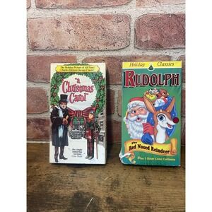 Vintage A Christmas Carol 1989 B&W Rudolph The Red Nosed Reindeer VHS Movies